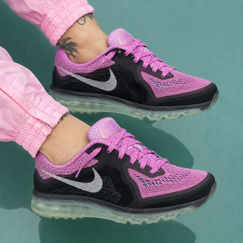 Nike Air Max 2014 Womens 8.5 Pink Black Teal Running Shoes 621078 Runner Sneaker